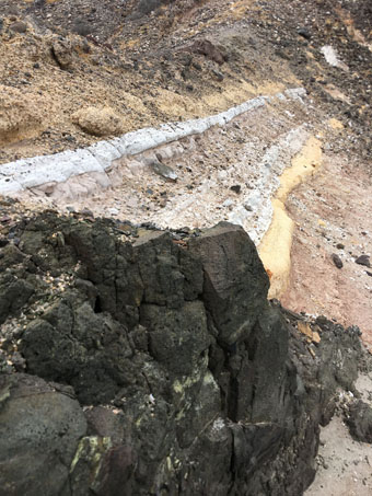 pyroclastic flow on beach
